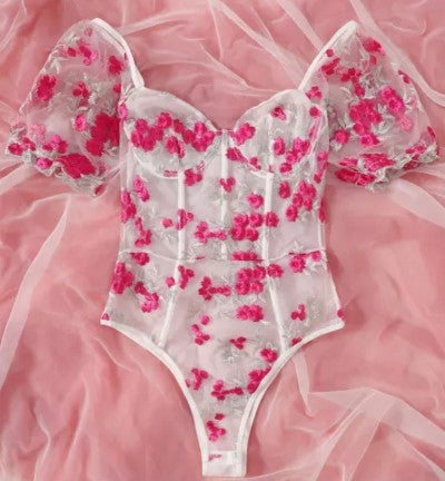 Lace Embriodery Bodysuit